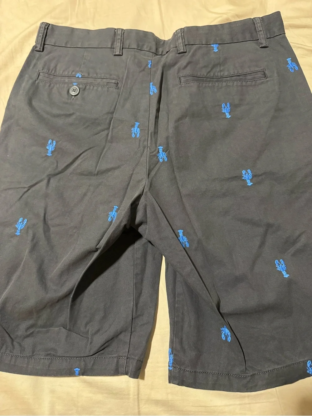 Old Navy Navy Chino Shorts with Blue Lobster Embroidery